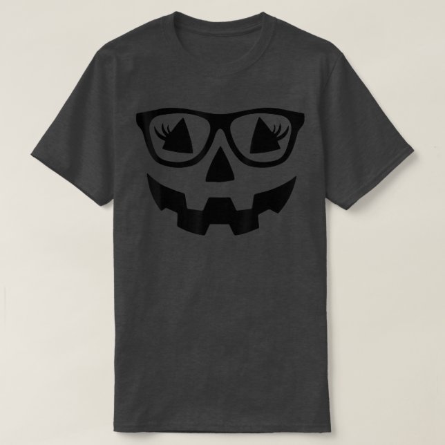 Jack O Lantern Face Leopard Glasses Halloween Pump T-Shirt (Design vorne)