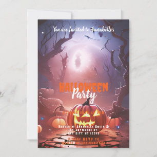 Jack-O' Lantern Forest Halloween-Party Einladung