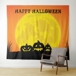 Jack o' Lantern Full Moon Halloween Wandteppich