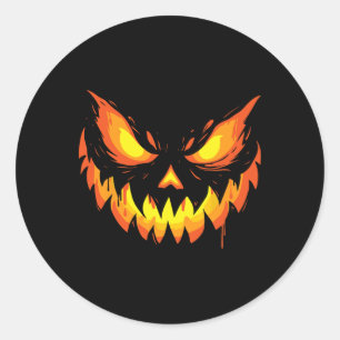 Jack O Lantern Gruseliger Geschnitzter Kürbis Gesi Runder Aufkleber