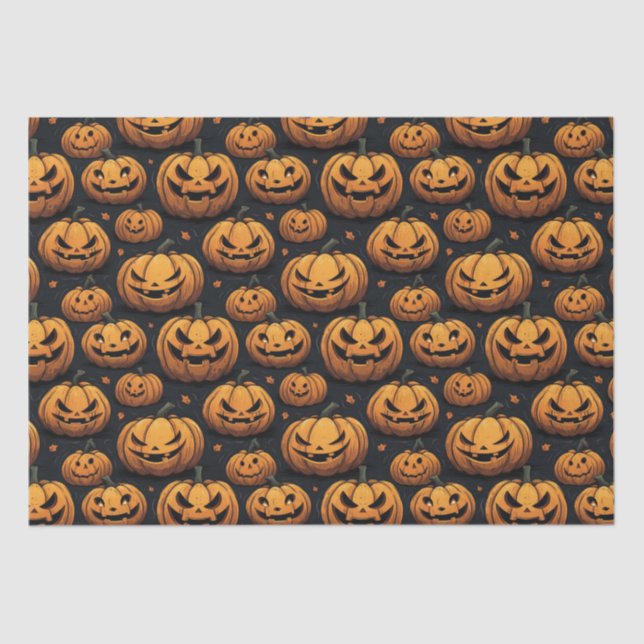 Jack-o’-Lantern Halloween-Design Seidenpapier (Vorderseite)