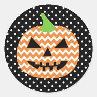 Jack-O-Lantern-Halloween-Karte Runder Aufkleber