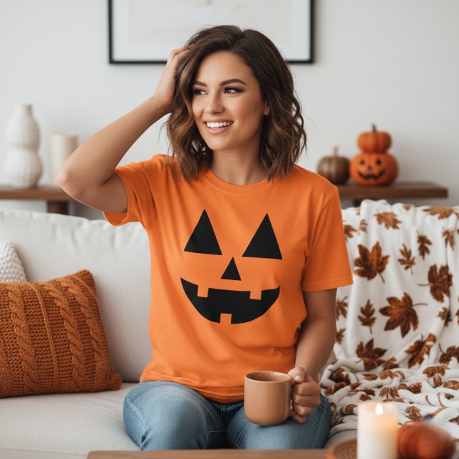 Jack-O-Lantern Halloween-Kürbisgefecht T-Shirt (Jack-O-Lantern Halloween Pumpkin Face T-Shirt)