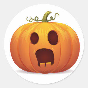 Jack-o-lantern Halloween Kürbiskalender Runder Aufkleber