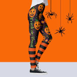 Jack-O-Lantern Halloween Leggings Kürbiskröschen<br><div class="desc">Überall Kürbis. Frohe Halloween!</div>