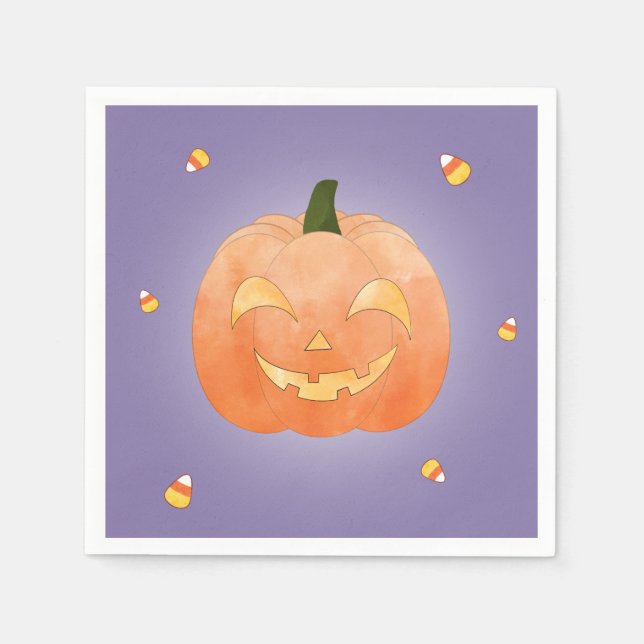 Jack-O-Lantern Halloween Paper Napkin Serviette (Vorderseite)