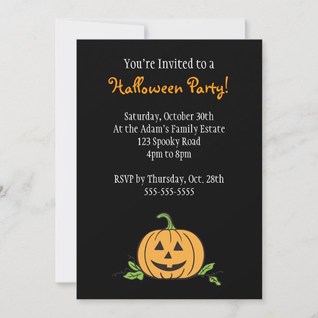 Jack 'O Lantern Halloween-Party Einladung (Vorderseite)