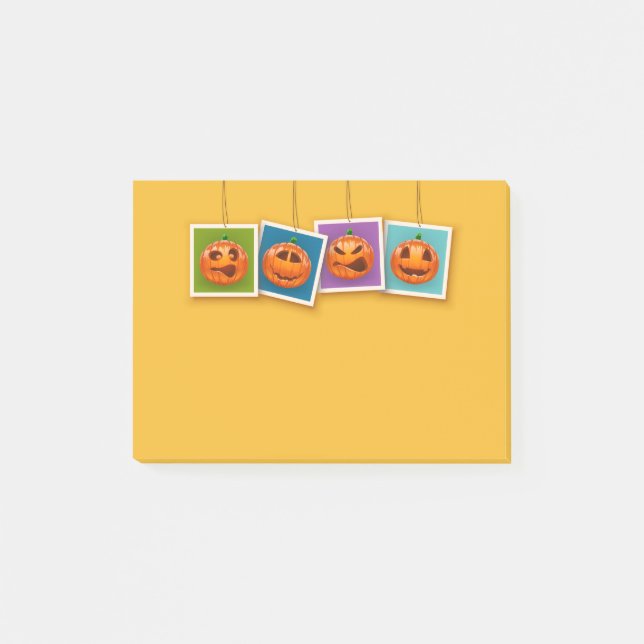 Jack-O-Lantern Halloween Post-It-Notes Post-it Klebezettel (Vorderseite)