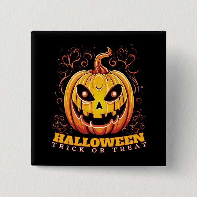 Jack-O-Lantern Halloween Pumpkin Button (Vorderseite)