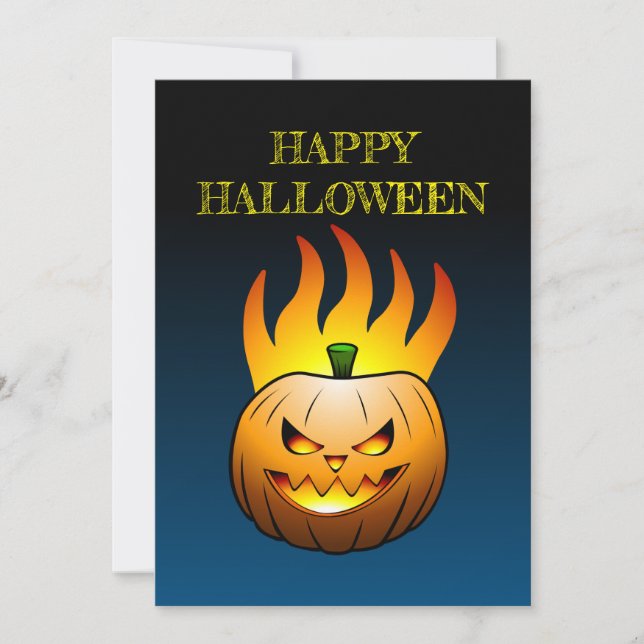 Jack-o-lantern Halloween Pumpkin Einladung (Vorderseite)