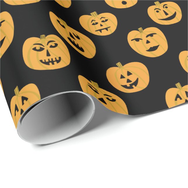 Jack-O-Lantern Halloween PUMPKIN-Mustergeschenk Geschenkpapier (Rolleneckpunkt)
