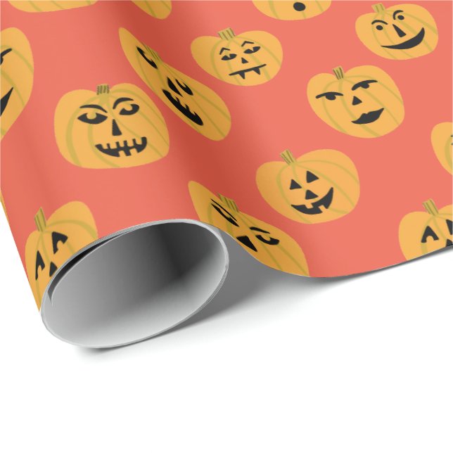 Jack-O-Lantern Halloween PUMPKIN-Mustergeschenk Geschenkpapier (Rolleneckpunkt)
