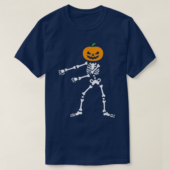 Jack O' Lantern Halloween Skelett  T-Shirt (Design vorne)