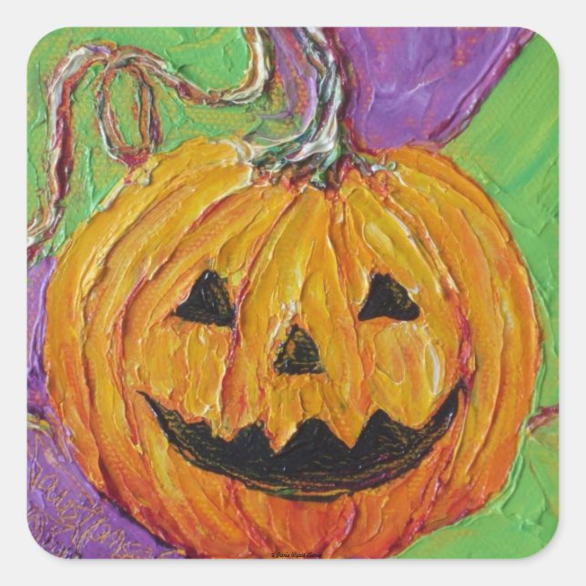 Jack-O-Lantern Halloween-Sticker Quadratischer Aufkleber (Vorderseite)