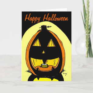 Jack o' Lantern "Happy Halloween"-Karte Karte