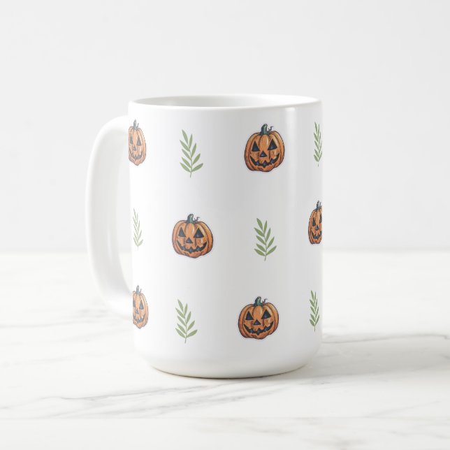 Jack O' Lantern Happy Haloween Kaffeetasse (Vorderseite Links)
