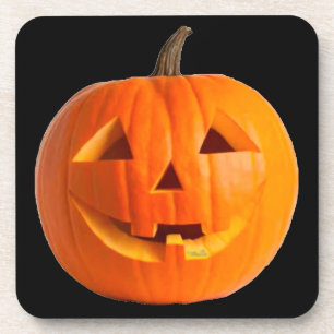 Jack-O-Lantern-Hartkunststoff 6 Untersetzer