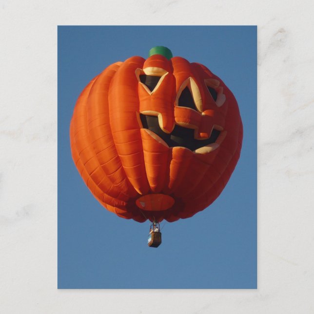 Jack-O-Lantern-Heißluftballon Postkarte (Vorderseite)