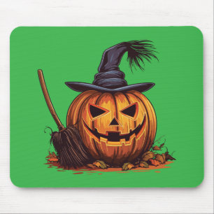Jack O’ Lantern Hexe – Klassischer Halloween-Kürbi Mousepad