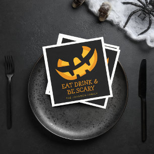 Jack-O-Lantern Iss, trinke und sei gruselig Serviette