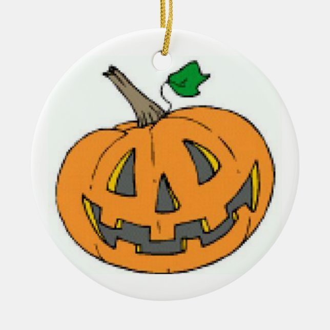 Jack-o-Lantern Keramikornament (Vorne)