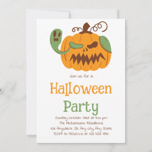Jack-o'-Lantern & Knochen Spooky-Halloween-Party Einladung