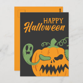 Jack-o'-Lantern & Knochen Spooky Halloween Postkarte