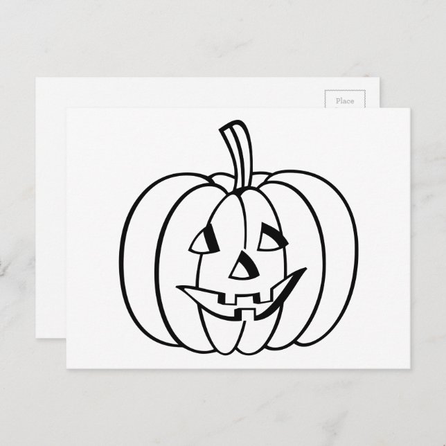 Jack-O-Lantern-Kürbis Postkarte (Vorne/Hinten)