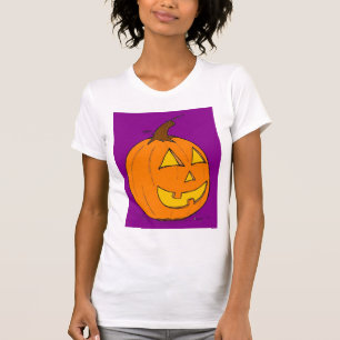 Jack o' Lantern Lila Damen Casual Scoop T-Shirt