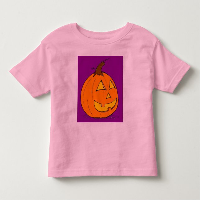 Jack o' Lantern Lila Kleinkinder Ringer T - Shirt (Vorderseite)