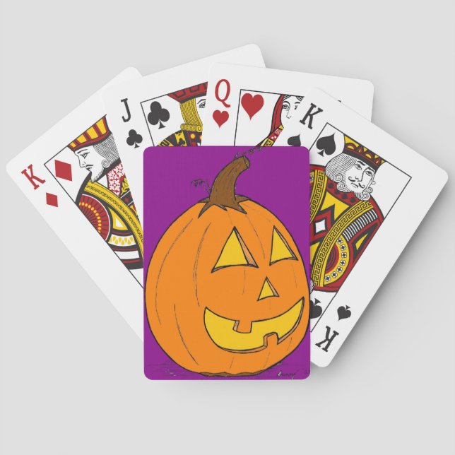 Jack o' Lantern Lila Spielkarten (Rückseite)