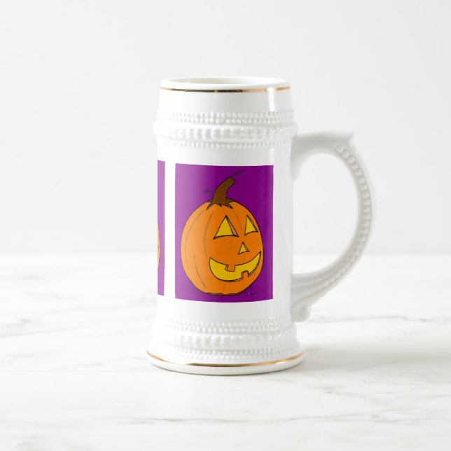 Jack o' Lantern Lila Stein Bierglas (Rechts)