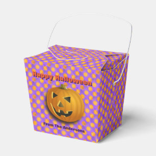Jack-O-Lantern, Lila- und Orangefarbene Polka-Punk Geschenkschachtel