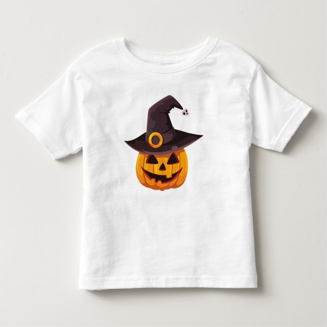 Jack-O-Lantern mit einem Hexenhut Kleinkind T-shirt (Vorderseite)