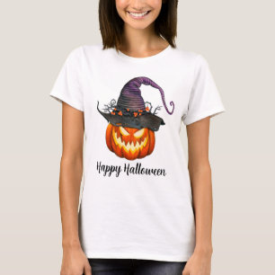 Jack-O-Lantern mit Hexenhut T-Shirt