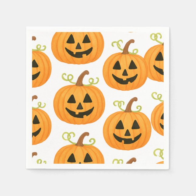 Jack-o-Lantern-Muster Serviette (Vorderseite)