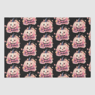 Jack-O' Lantern Orange Blätter Schwarzes Halloween Seidenpapier