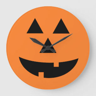 Jack-O-Lantern Orange Pumpkin Halloween Wall Clock Große Wanduhr