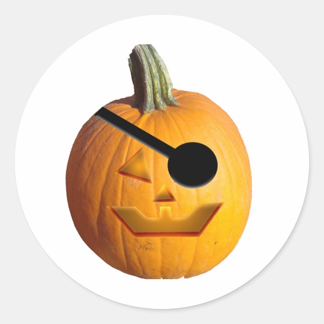 Jack O' Lantern Pirate Runder Aufkleber (Vorderseite)