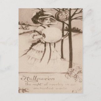 Jack O' Lantern Pumpkin Crescent Moon Postkarte