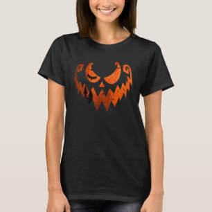 Jack O Lantern Pumpkin Face And Evil Face Monster T-Shirt