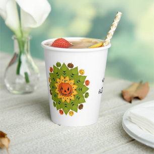 Jack-O-Lantern Pumpkin Halloween-Blume Pappbecher