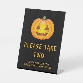 Jack-o'-Lantern Pumpkin Halloween Nimm deine Süßig Sockelschild