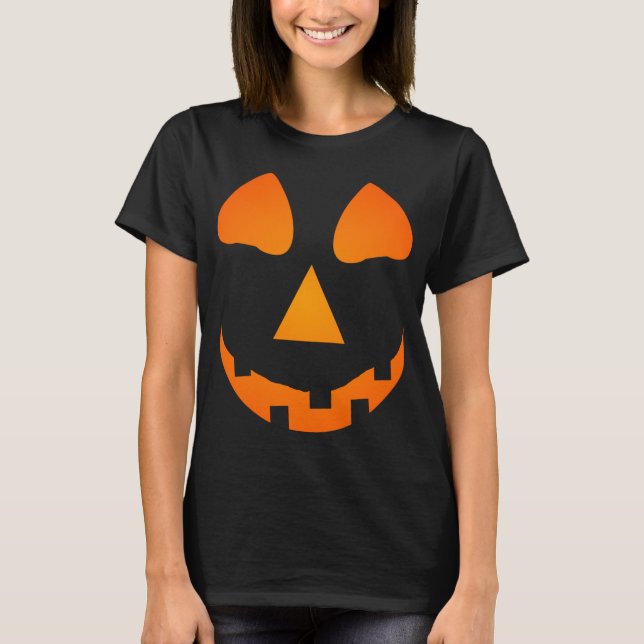 Jack O' Lantern Pumpkin Ladys Halloween-Kostüm T-Shirt (Vorderseite)