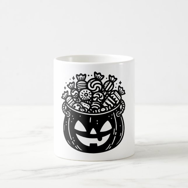 Jack-o-Lantern Pumpkin Pail Halloween Candy Kaffeetasse (Mittel)