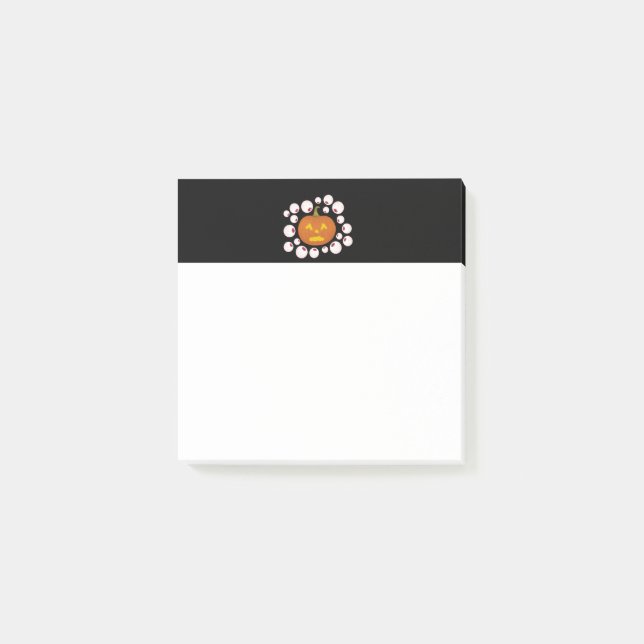 Jack-o-Lantern Pumpkin und Eyeballs im Dunkeln Post-it Klebezettel (Vorderseite)