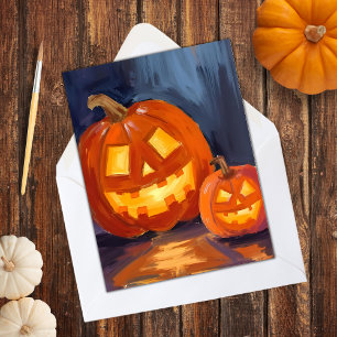 Jack-O-Lantern Pumpkins Halloween Feiertagskarte