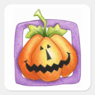 Jack-o-Lantern Quadratischer Aufkleber