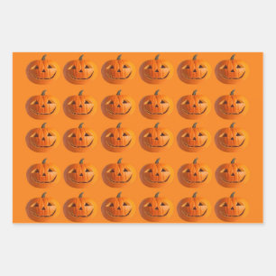 Jack-O-Lantern-Schleifpapier Geschenkpapier Set