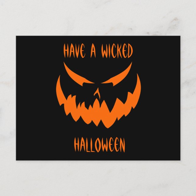 Jack-O'-Lantern-Seite II, Orange Postkarte (Vorderseite)